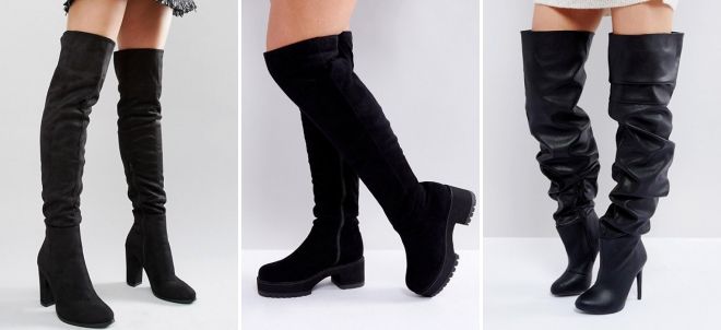черные сапоги ботфорты