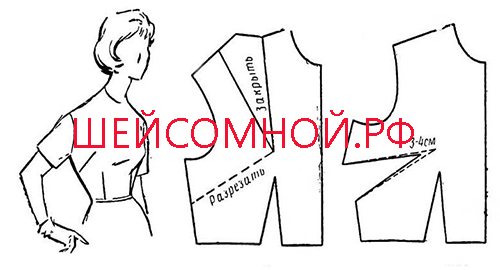 перевод вытачек в горловину