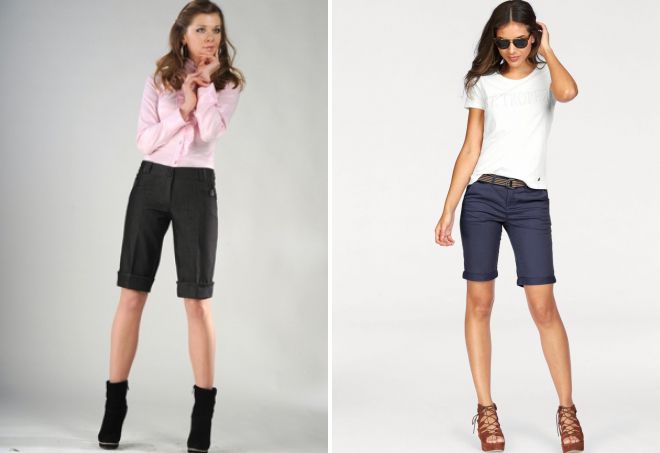 женские длинные шорты